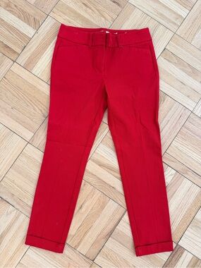 LOFT Red Tailored Ankle Pants